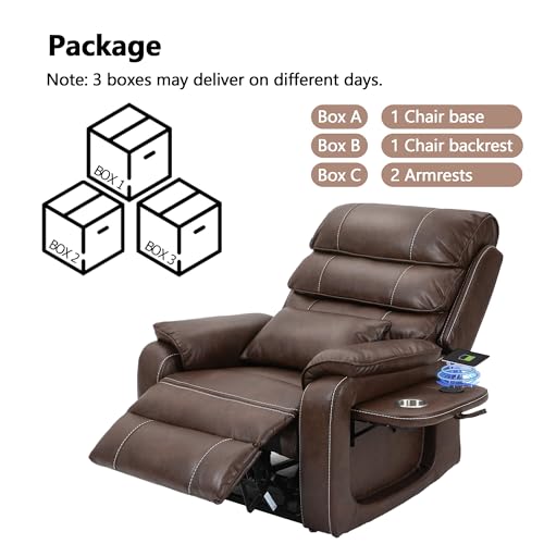 Power Lift Recliner with Massage and Heat, Dual Motor, 2 Remote Controls S11643
