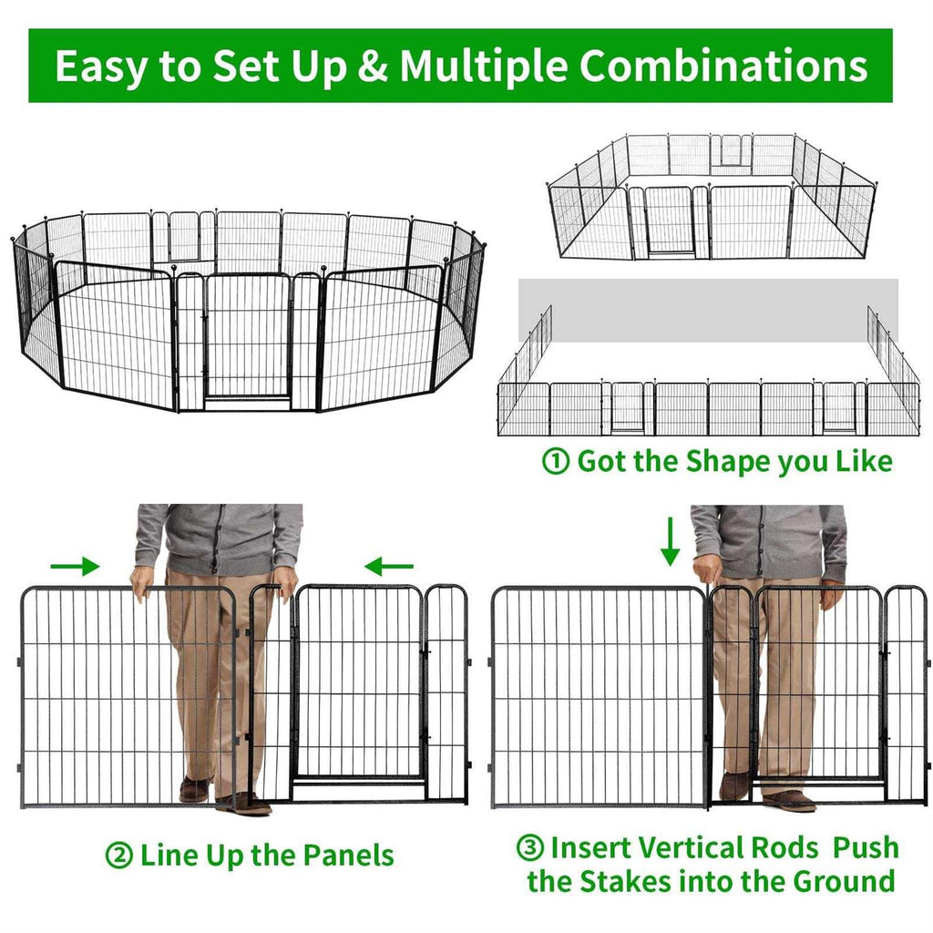 Heavy Duty Anti-Rust Dog Playpen with Doors G2918