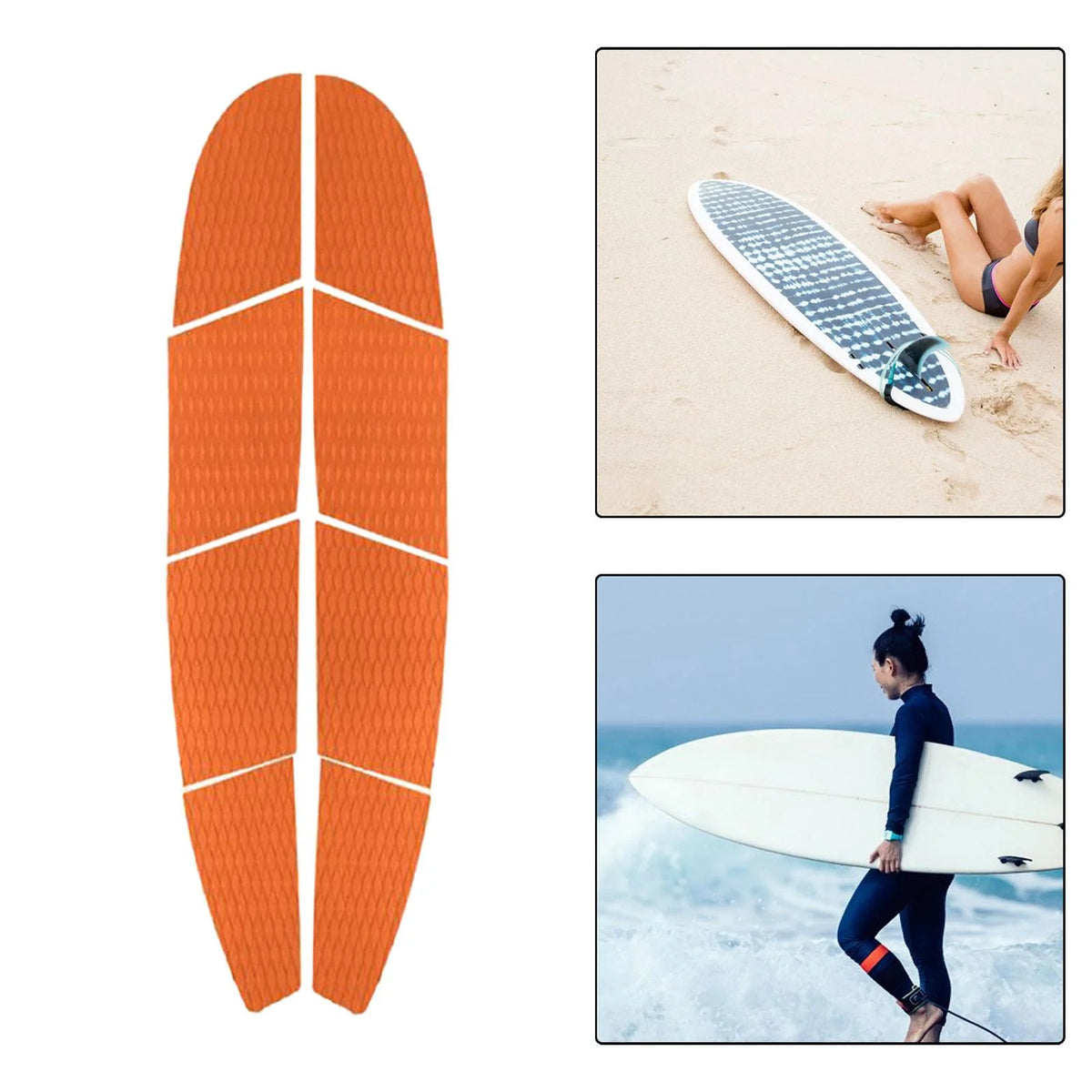 Orange 8Pcs Surfboard Traction Pad S7927