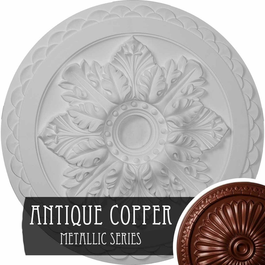 23 5/8x22OD x 3x22ID x 2x22P Bordeaux Deluxe Ceiling Medallion Hand-Painted Bronze U271330