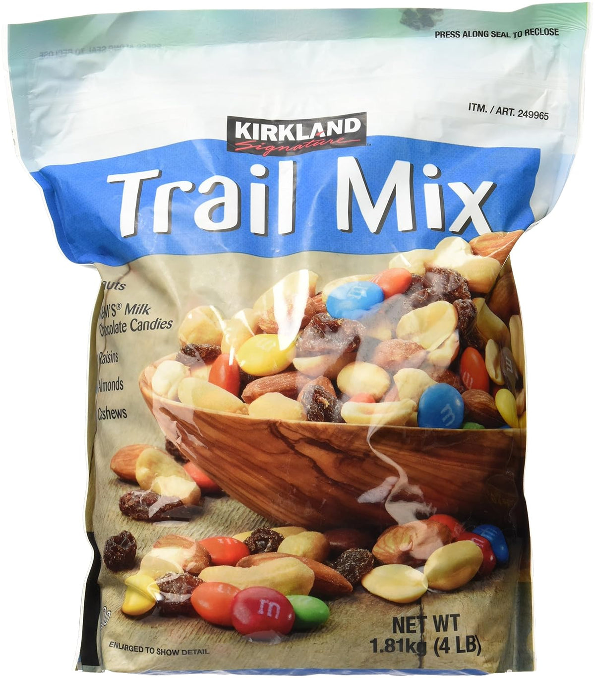 4 Pound Trail Mix with Peanuts, M and M Candies, Raisins, Almonds and Cashews D721