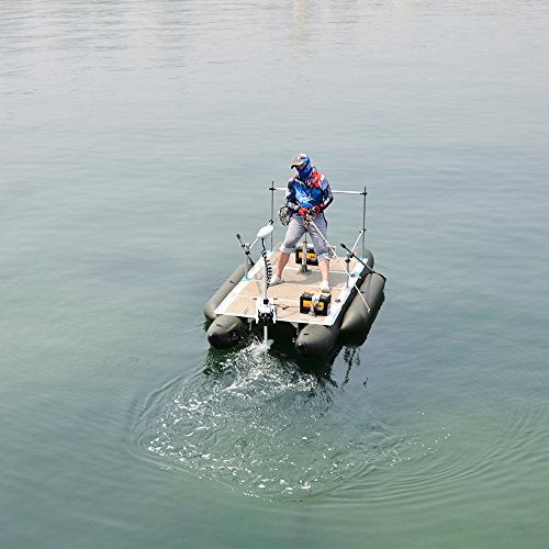 White 12V 55LBS 54inch Electric Bow Mount Trolling Motor with 2.4G Remote Control J54374