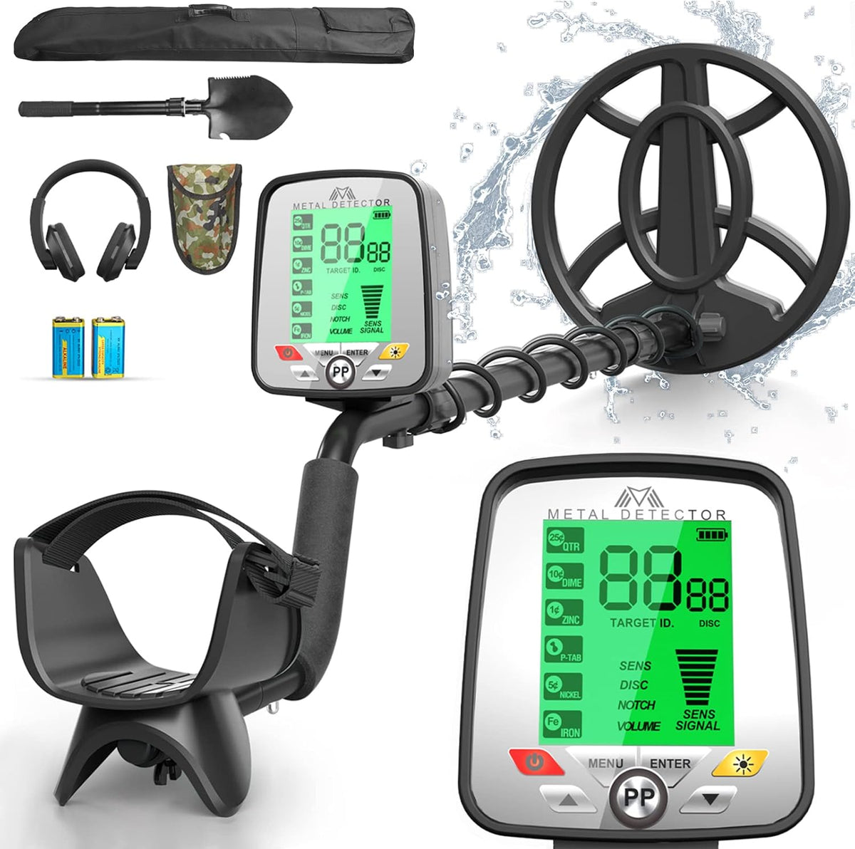 10" Coil IP68 Waterproof Metal Detector with LCD Display V409