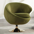 Green Velvet Swivel Barrel Chair J564