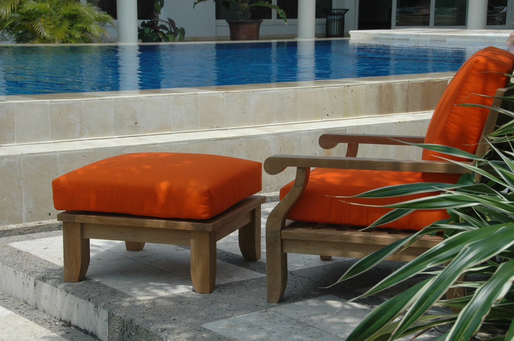 Teak Armchair & Ottoman X11519