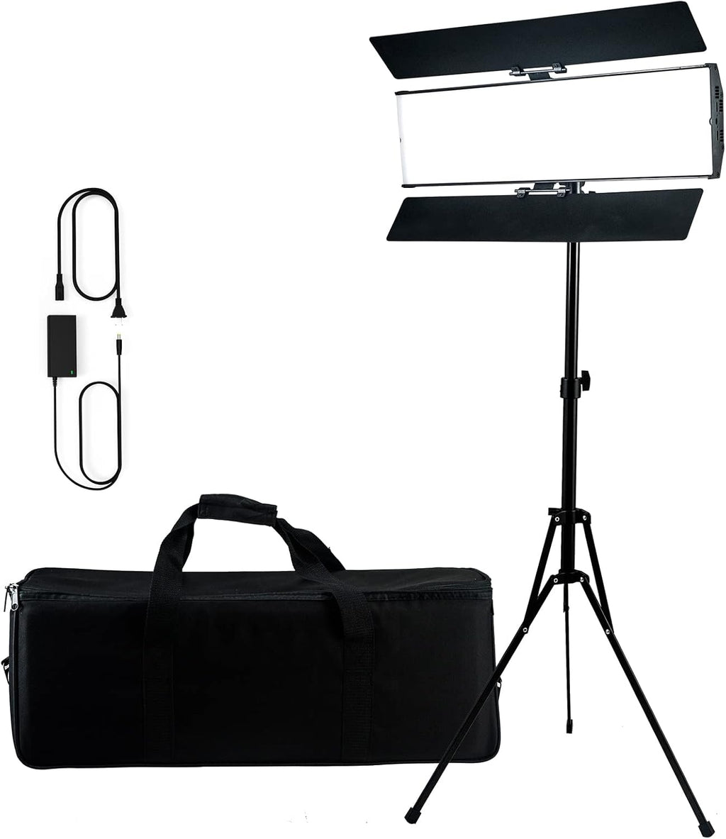 180W Bi-Color 3200-5600K CRI 96+ LED Panel Video Light with Barndoor J311