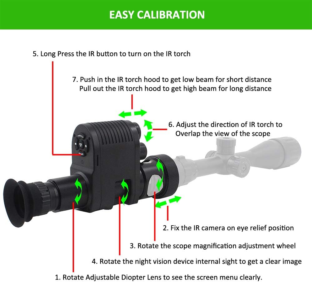 720p HD Night Vision Scope Camcorder Monocular with Built-in 850nm Infrared Flashlight N554226