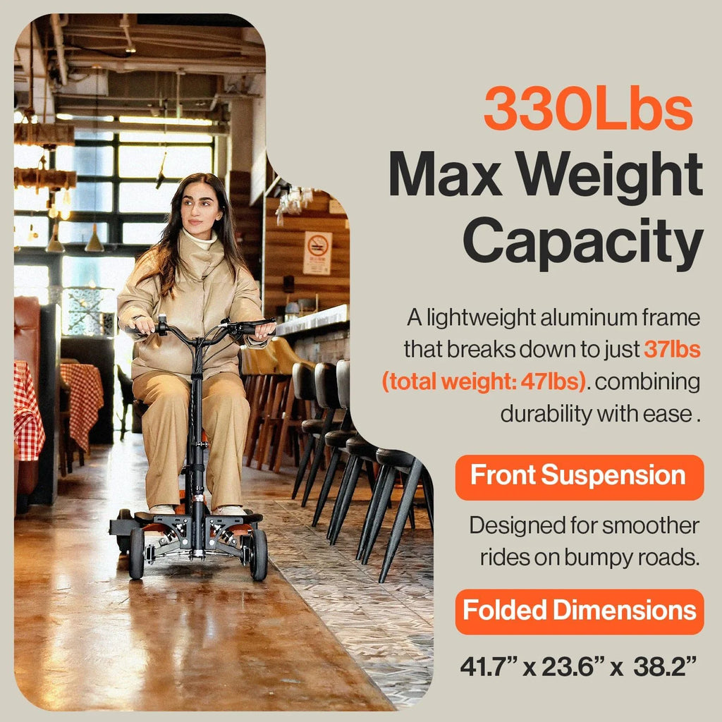 4-Wheel Lightweight Foldable Mobility Scooter W90815