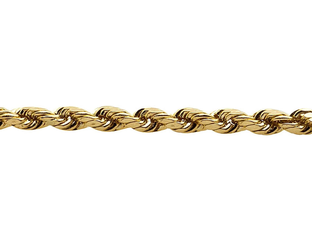 10K Yellow Gold Hollow Rope Chain Necklace 16-28 Inches O3235