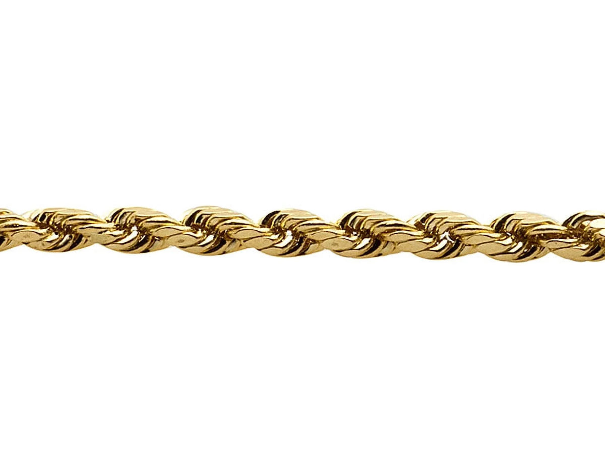 10K Yellow Gold Hollow Rope Chain Necklace 16-28 Inches O3235