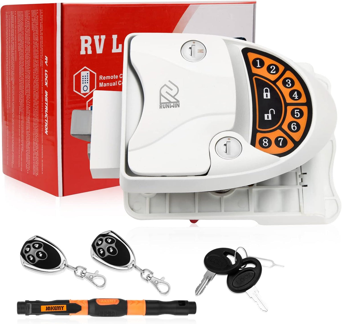 RV Keyless Entry Door Lock with Backlit Keypad and Key Fobs T7875