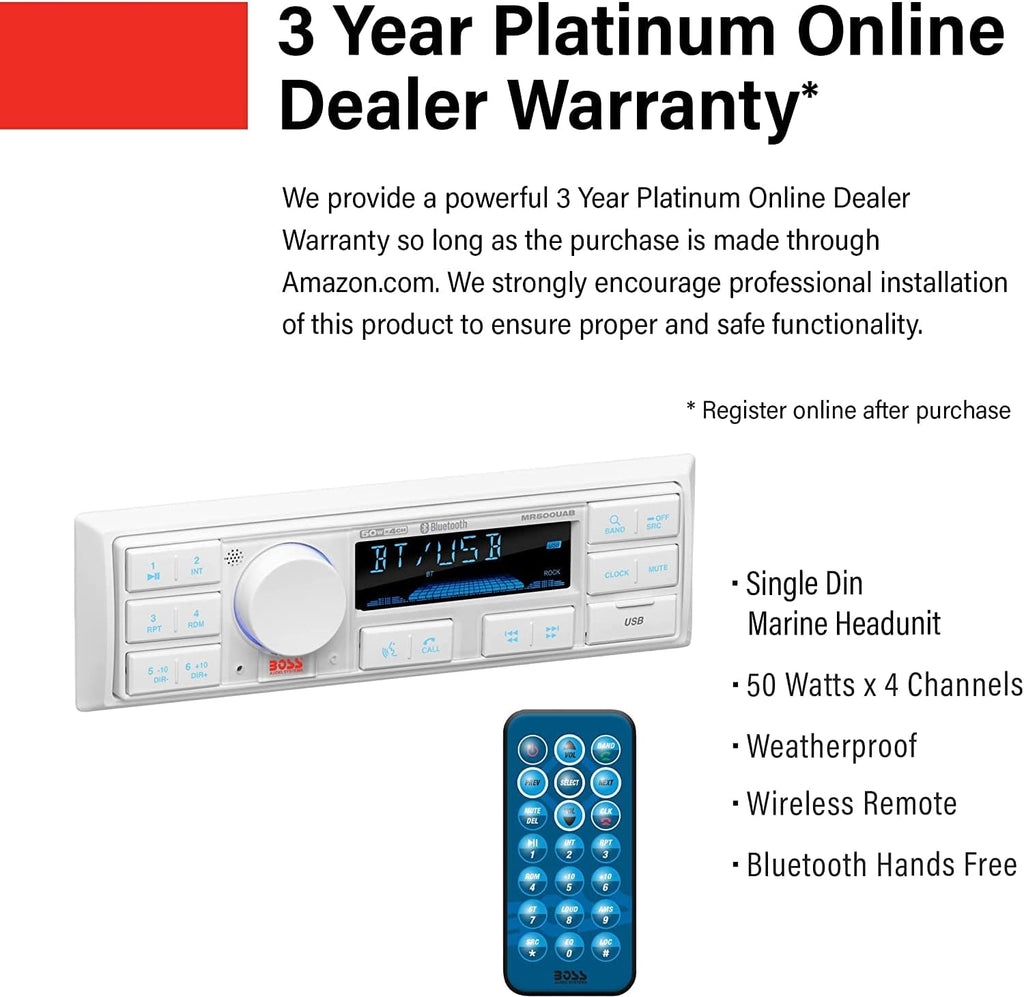 Marine Stereo & Portable Weather Alert Radio Bundle with Bluetooth X96654