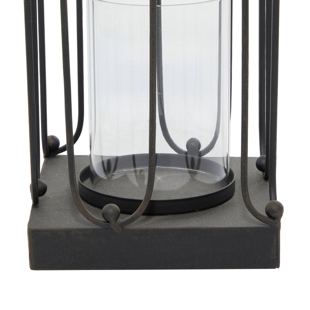 Metal Glass Candle Lantern Set of 2 J568421