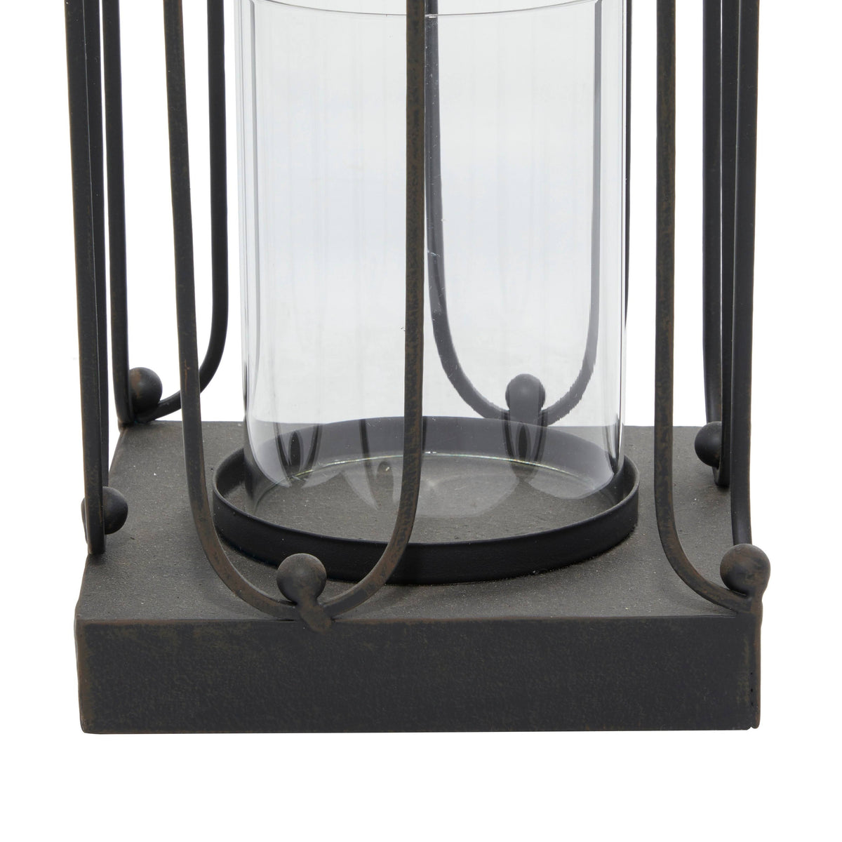 Metal Glass Candle Lantern Set of 2 J568421