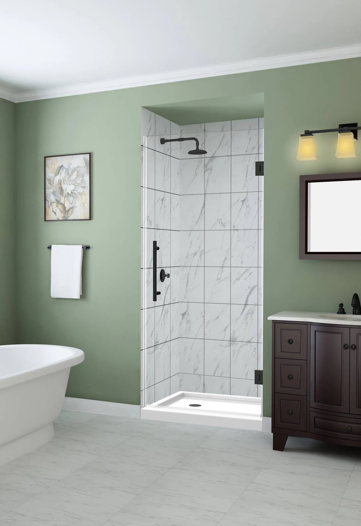 Frameless Hinged Shower Door Oil Rubbed Bronze X575138