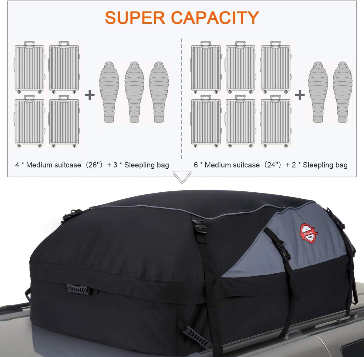 20 Cubic Feet Waterproof Car Roof Bag Cargo Carrier F6815