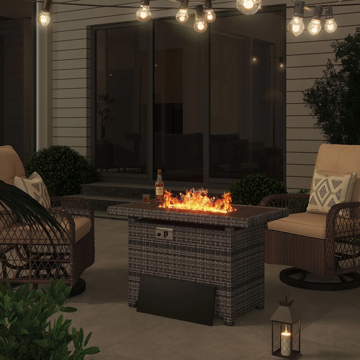 40'' 50,000 BTU Propane Gas Fire Pit Table with Cover C551