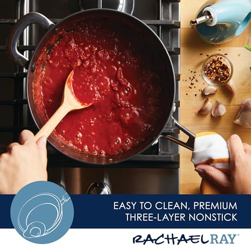 4.5 Quart Black Hard Anodized Nonstick Saucier Pan with Lid U6315