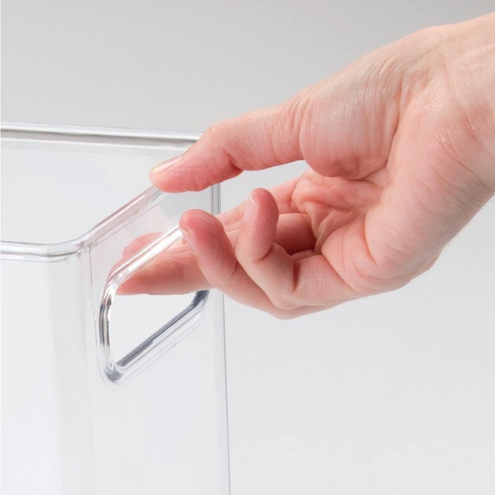 Clear Plastic Storage Basket with Handles D5171