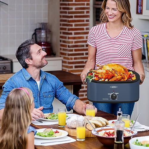Silver Stainless Steel Electric Roaster Oven with Removable Pan and Rack P77139