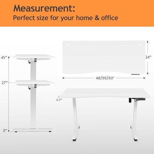 55'' x 24'' Electric Adjustable Height Sit Stand Desk with Charging Station (Oak) T5416