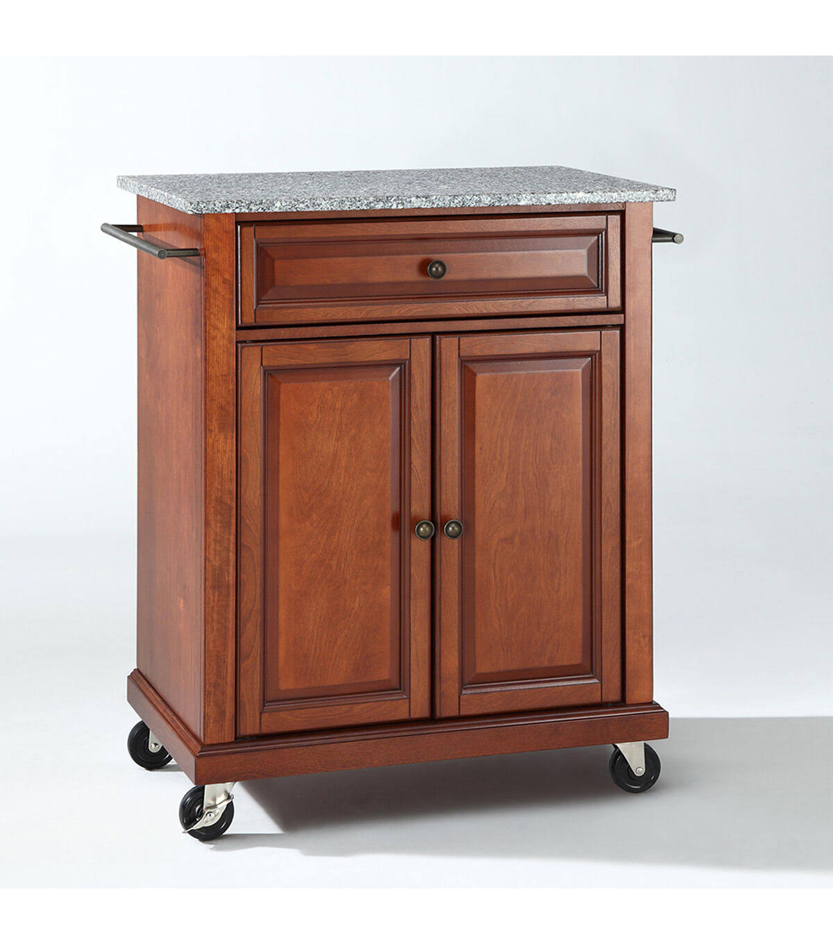 White Kitchen Cart with Granite Top T677274