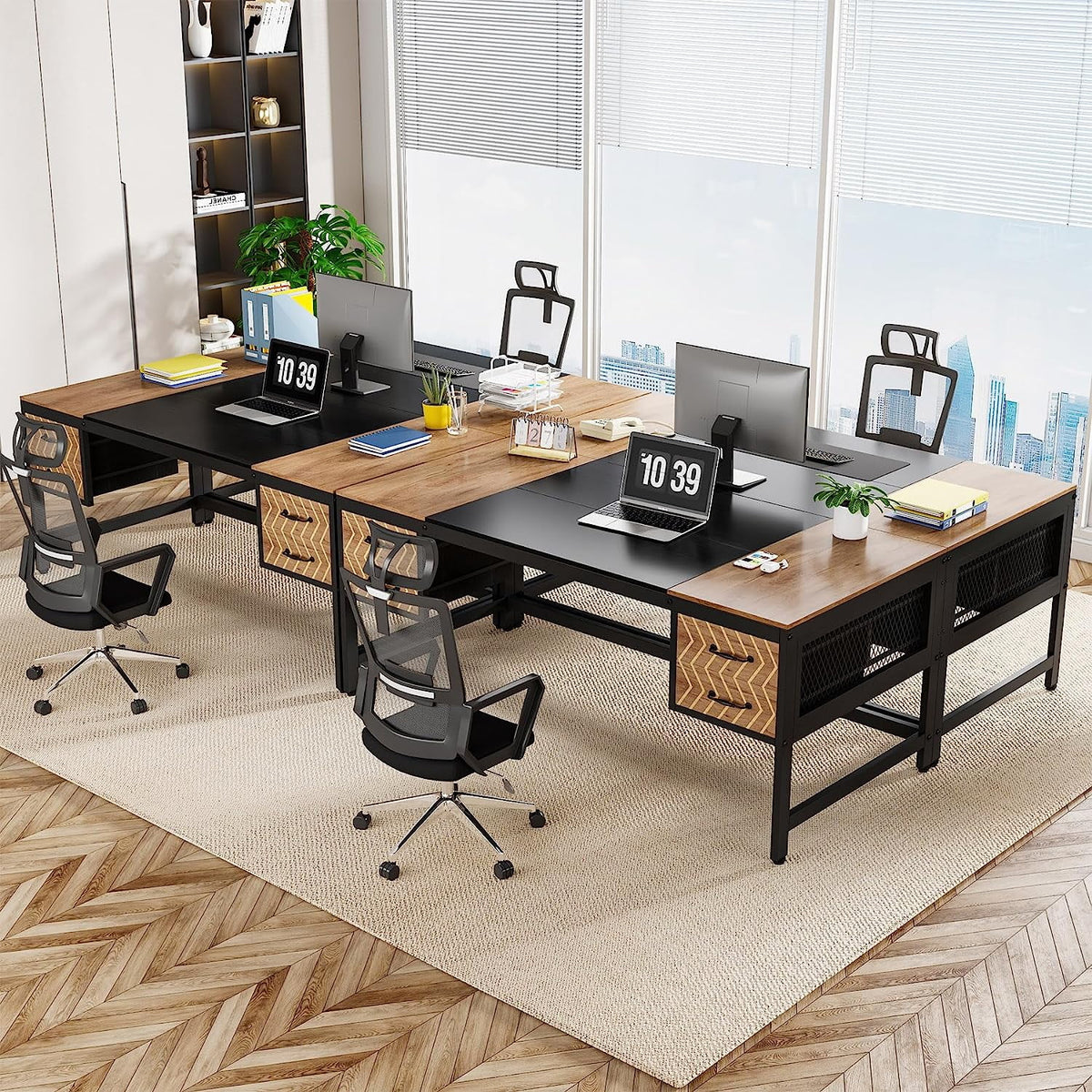 63 inch Computer Desk with 4 Drawers V374843