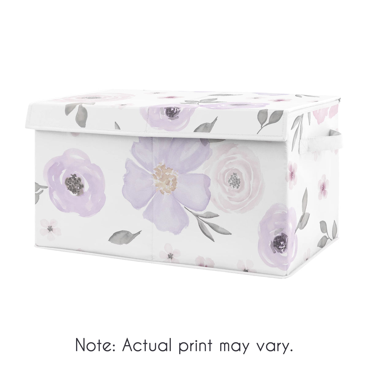 Lavender Purple and Grey Storage Fabric Toy Box N54198