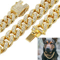 Gold Plated Simulated Diamond Cuban Chain Necklace N2740
