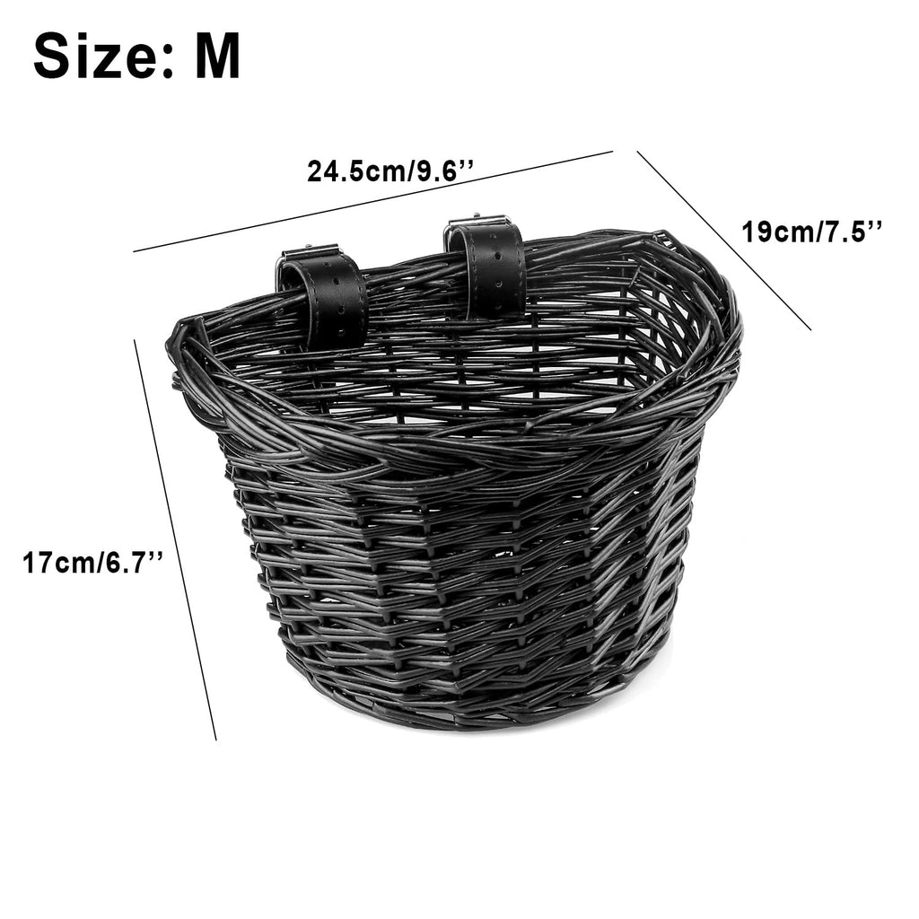 Black Wicker Kids Bike Basket F1015