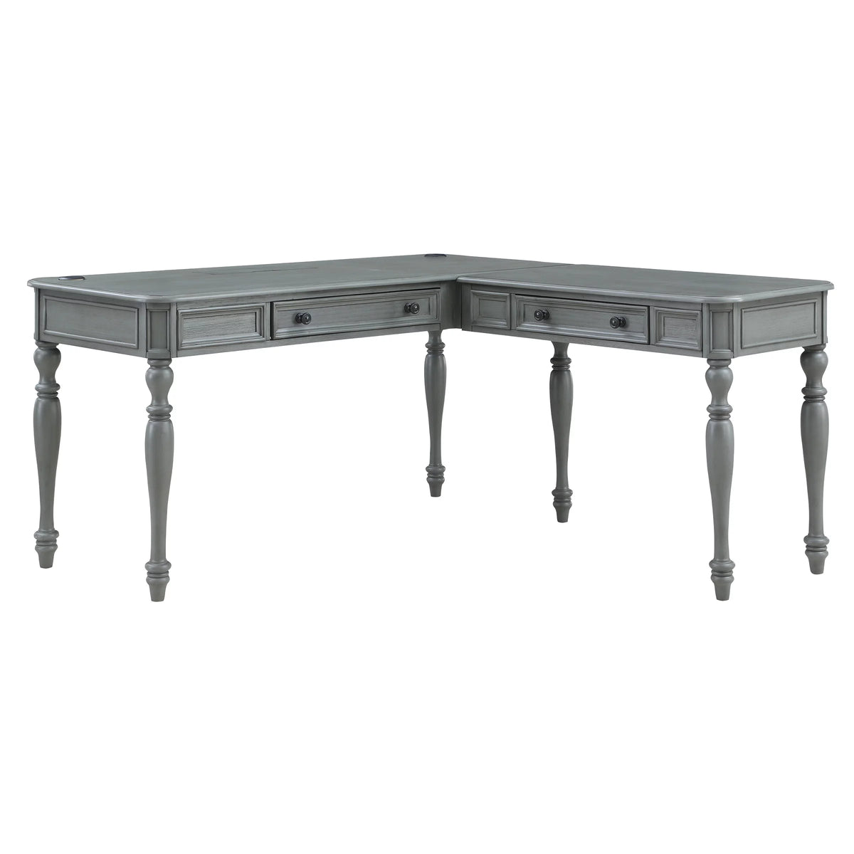 L-Shape Engineered Wood Desk with Power U2532