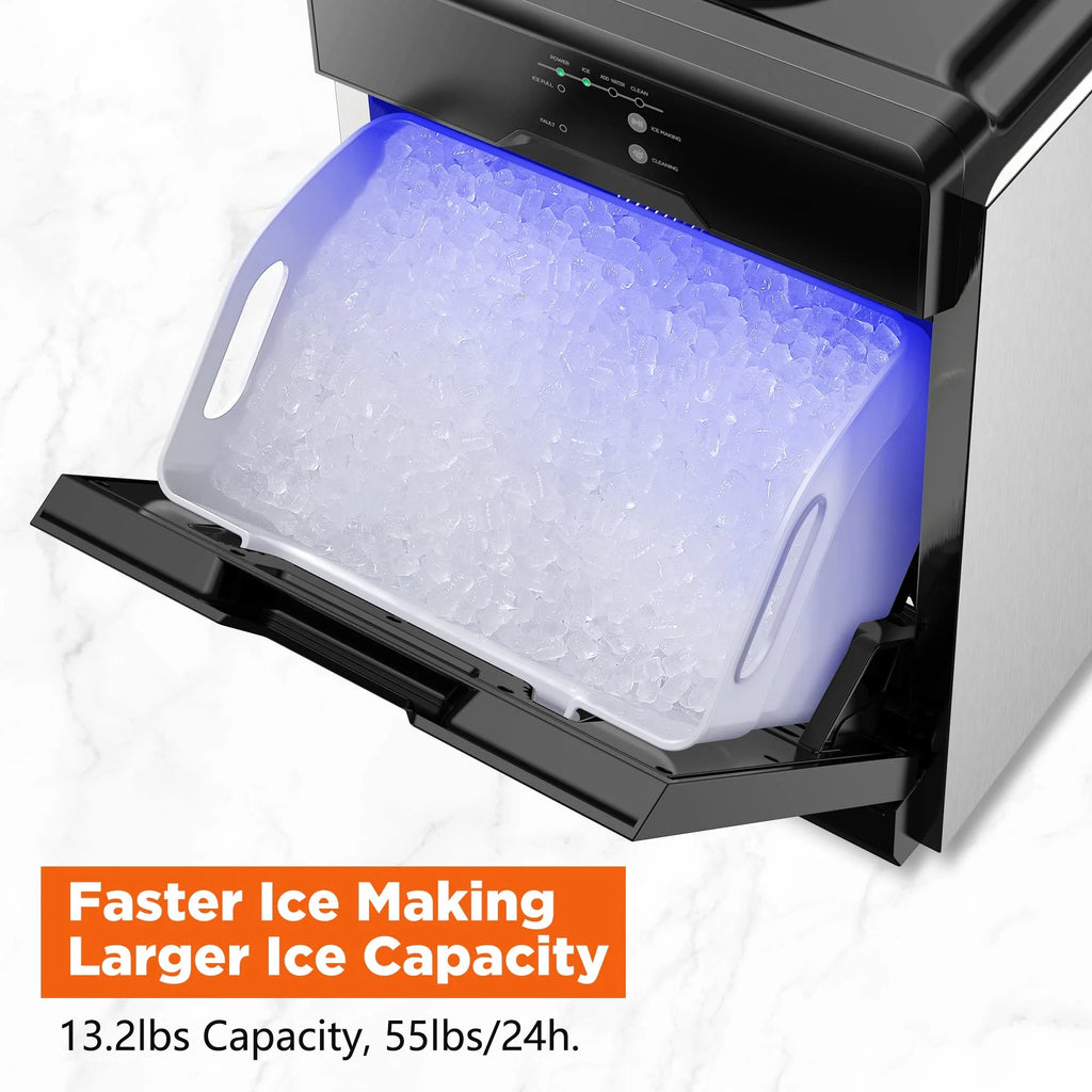 Portable Countertop Nugget Ice Maker, 55Lbs/24H, Self-Cleaning D70265