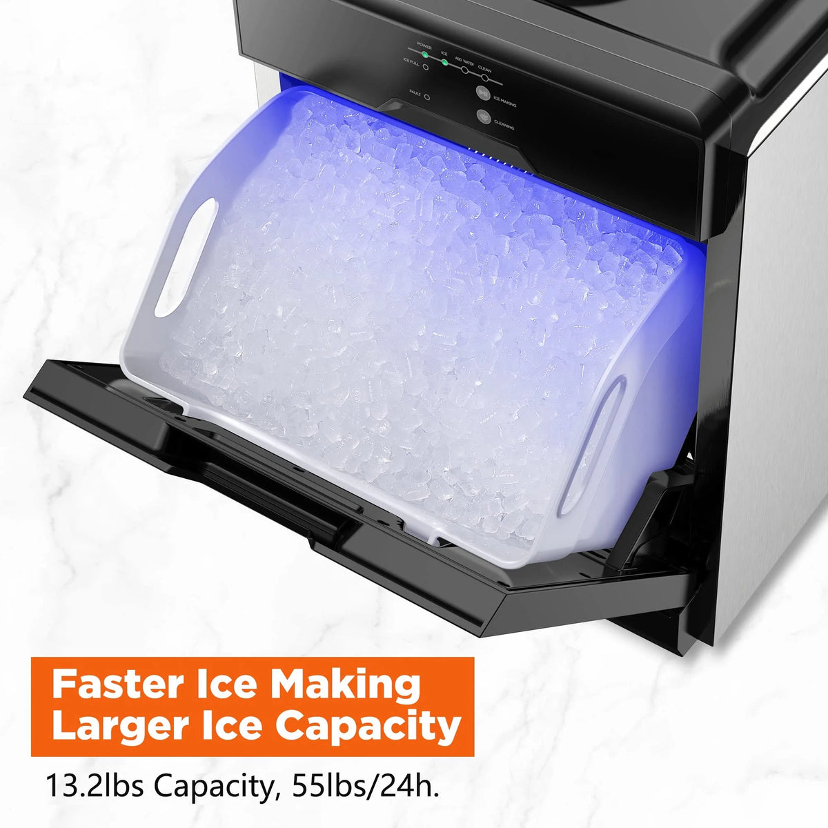 Portable Countertop Nugget Ice Maker, 55Lbs/24H, Self-Cleaning D70265