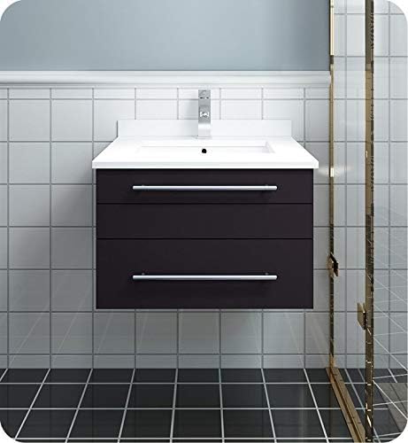 Espresso Wall Hung Bathroom Cabinet with Top and Undermount Sink O133