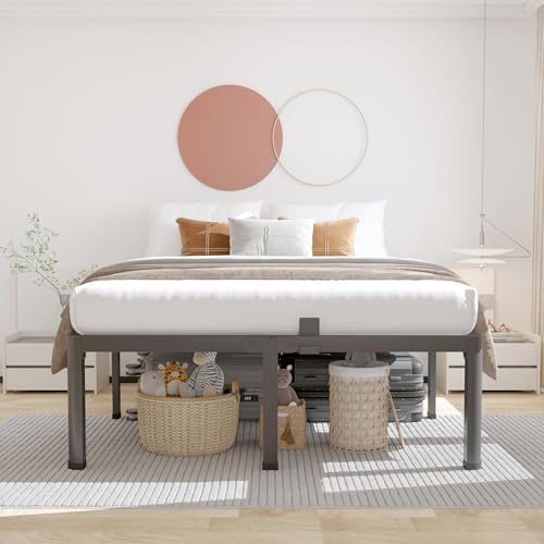 14 inch Full Size Bed Frame with Headboard Heavy Duty Steel Slats Q71197