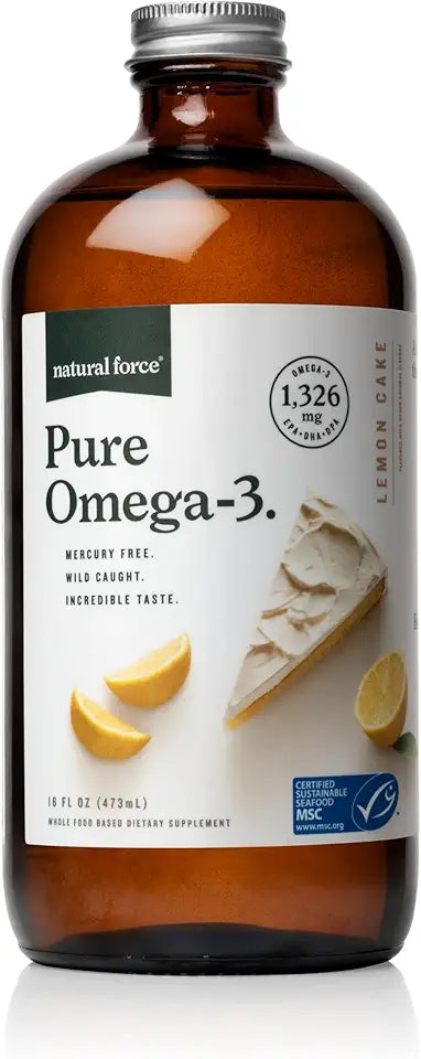 Lemon Flavor Fish Oil Liquid 1,326 mg Omega 3 16 Oz C75407