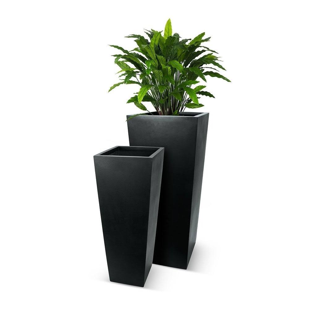 White Tapered Fiberstone Pot O248