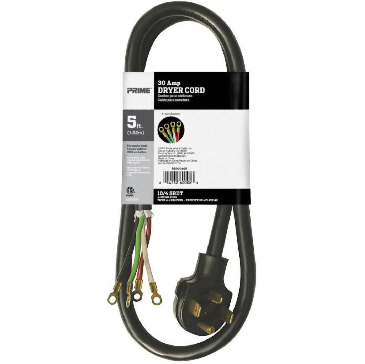 10 Pack 4-Wire Dryer Cord P473
