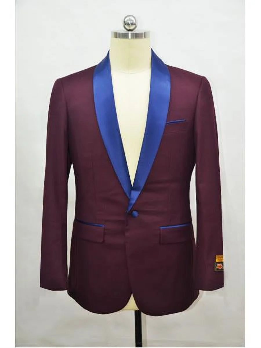Burgundy Navy Two Toned Blazer U695