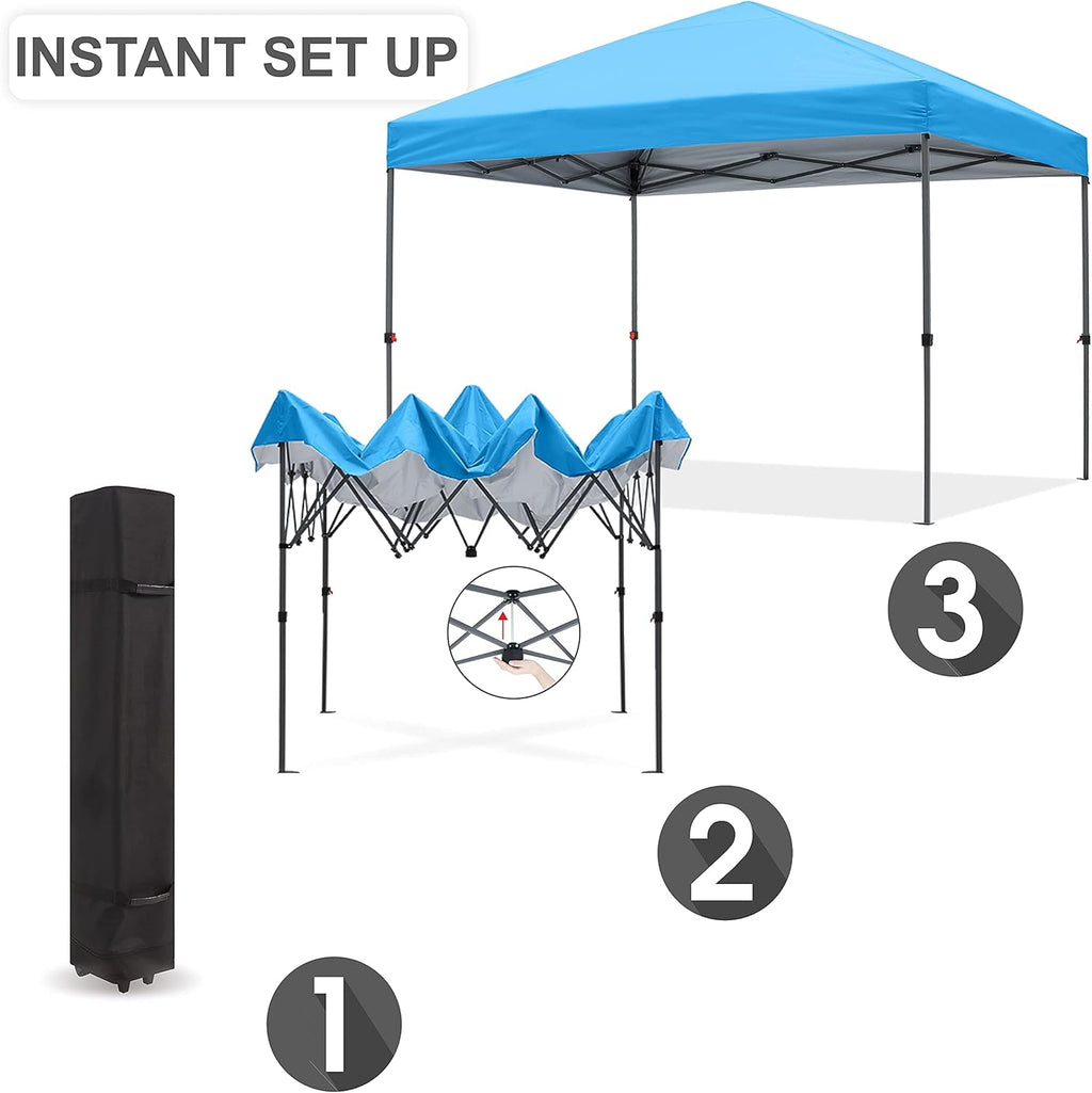 10x10FT Pop Up Canopy Tent with Wheeled Carrying Bag J907807