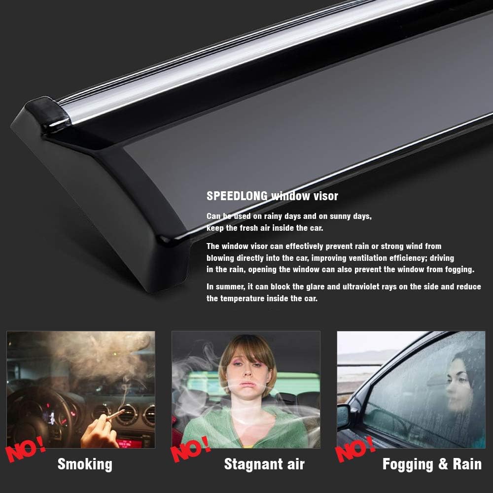 Car Window Visor Vent Shade Deflector Sun/Rain/Fog Guards H988952