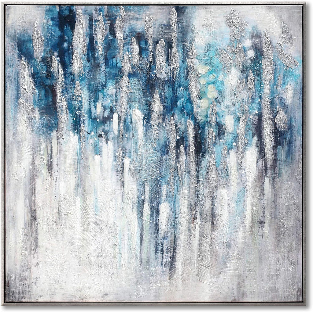 Blue and Gray Abstract Canvas Wall Art J647635