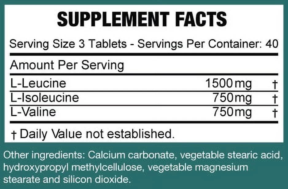 BCAA Tablets 1000mg 120 Pills 2:1:1 S825141