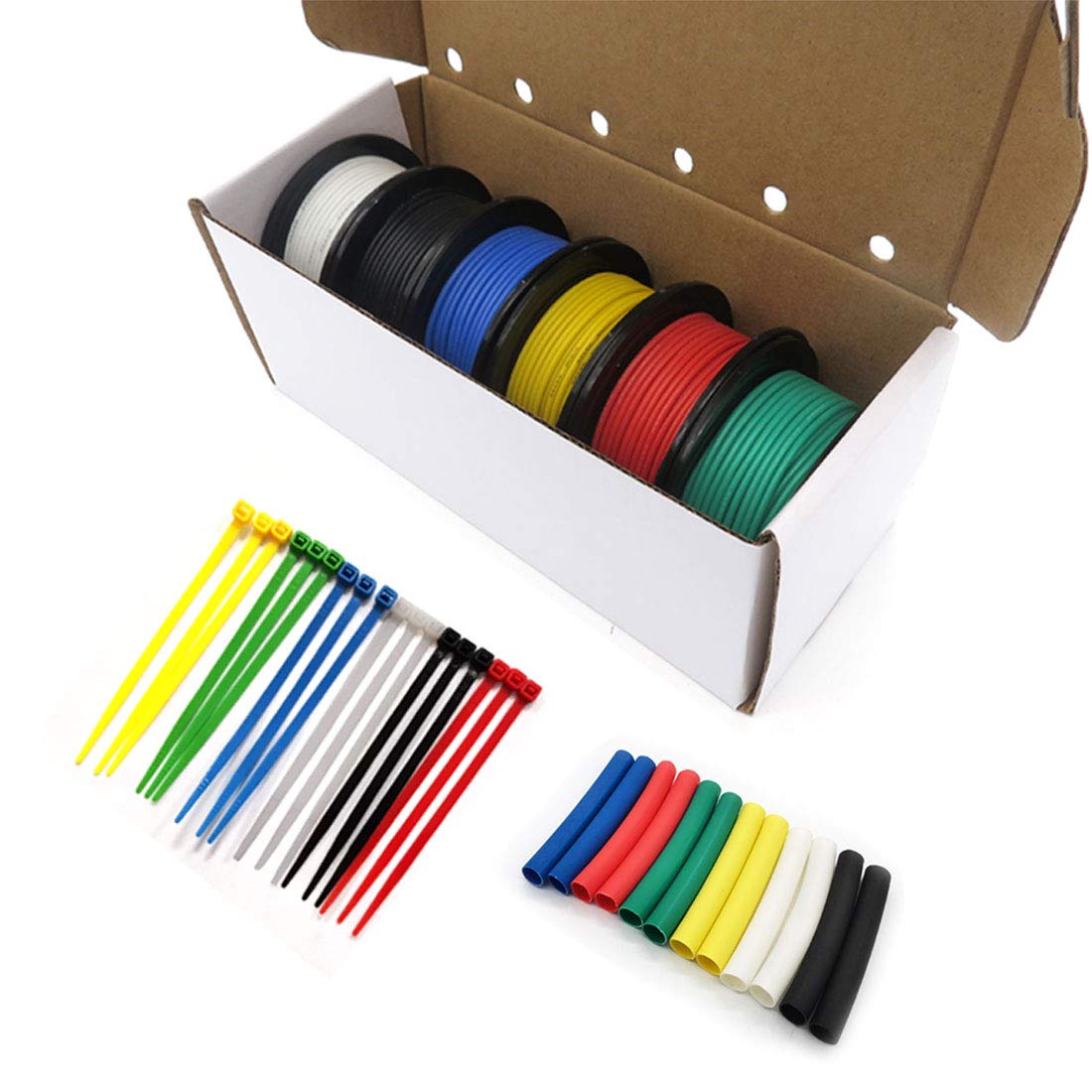 14 Gauge Silicone Electrical Wire 6 Colors 25ft Each G931557