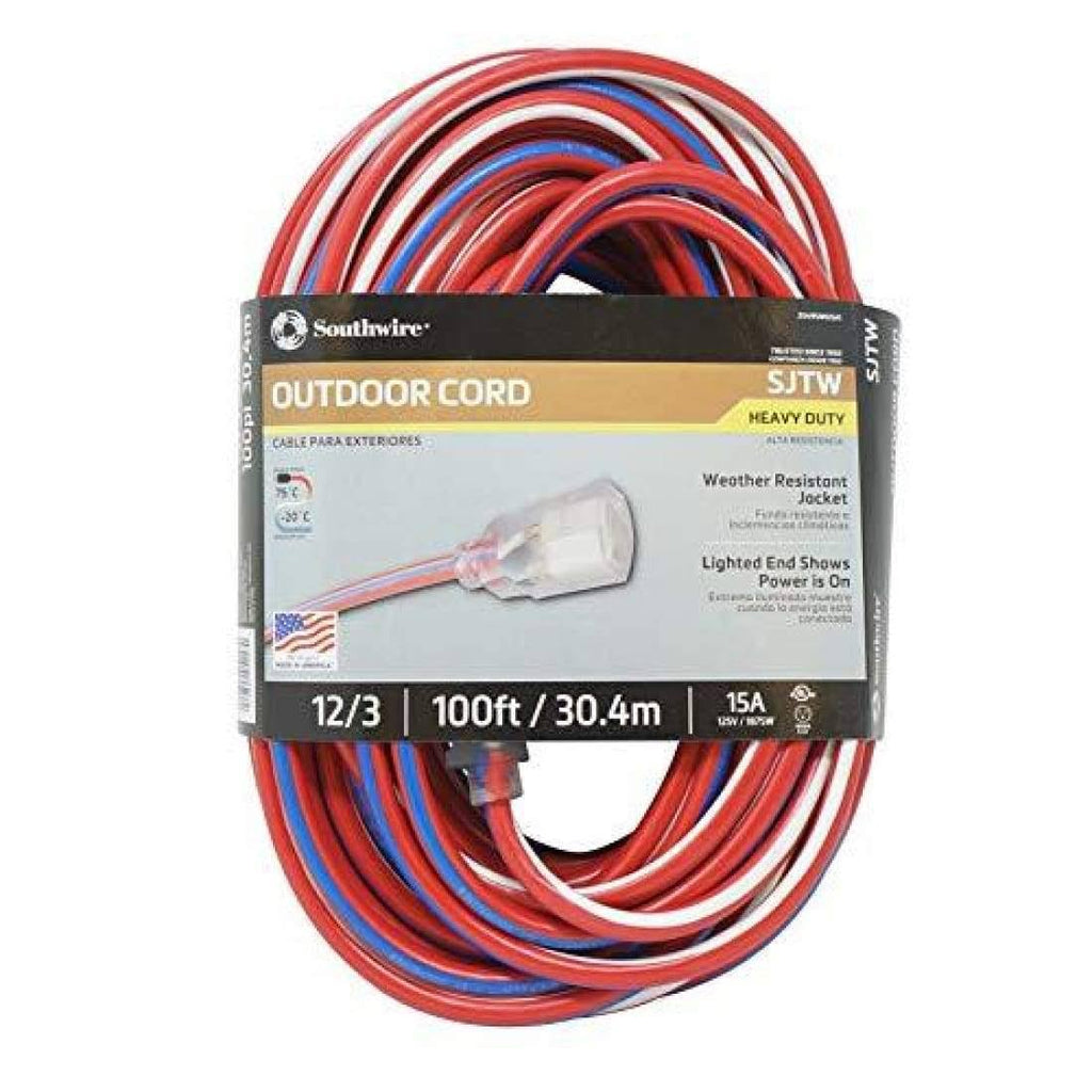100-Feet 12/3 Extension Cord with Lighted End C655668