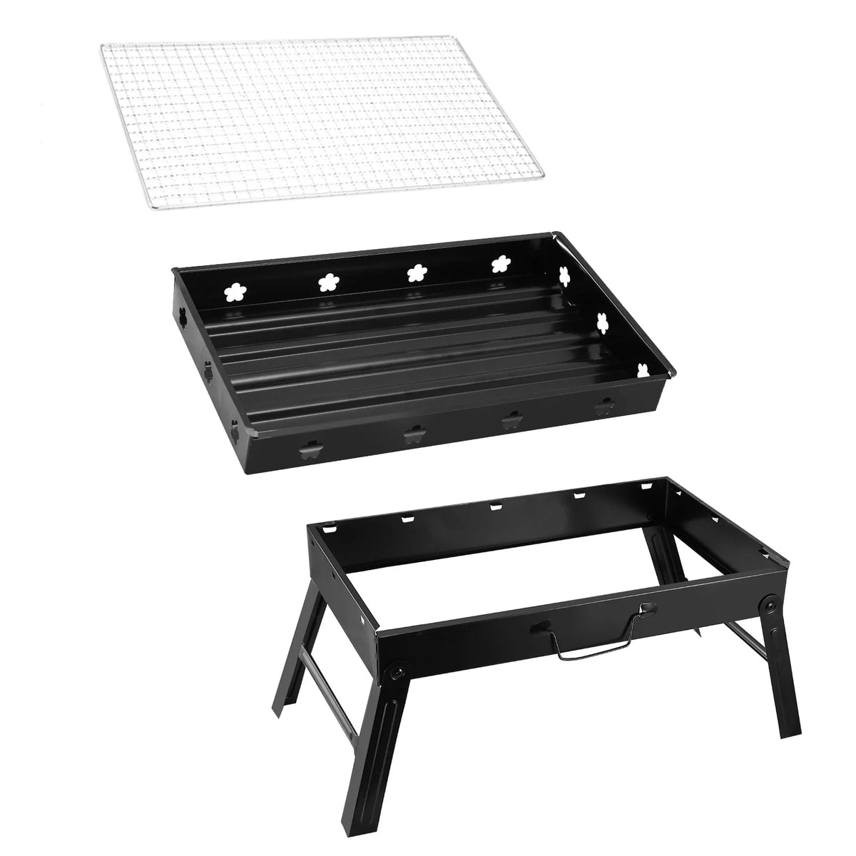 Charcoal Grill Portable Folding Stainless Steel Grill Y28871