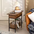 Narrow End Table with Storage and Built-In Outlets M4221