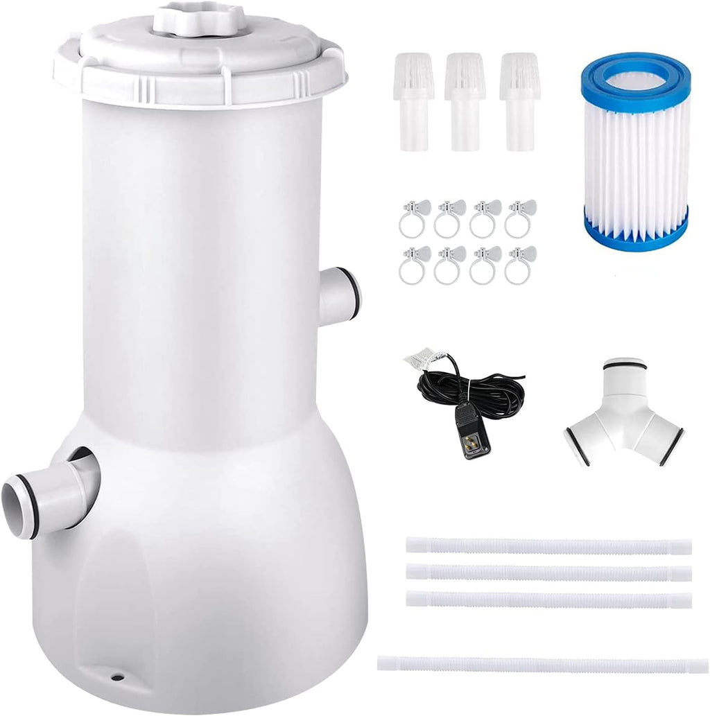 1000 GPH Above Ground Pool Filter Pump with Filter Cartridge J1562