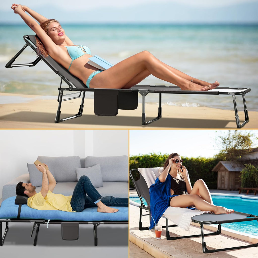 Heavy Duty Folding Camping Cot with Pillow, Cushion & Carrying Bag O962