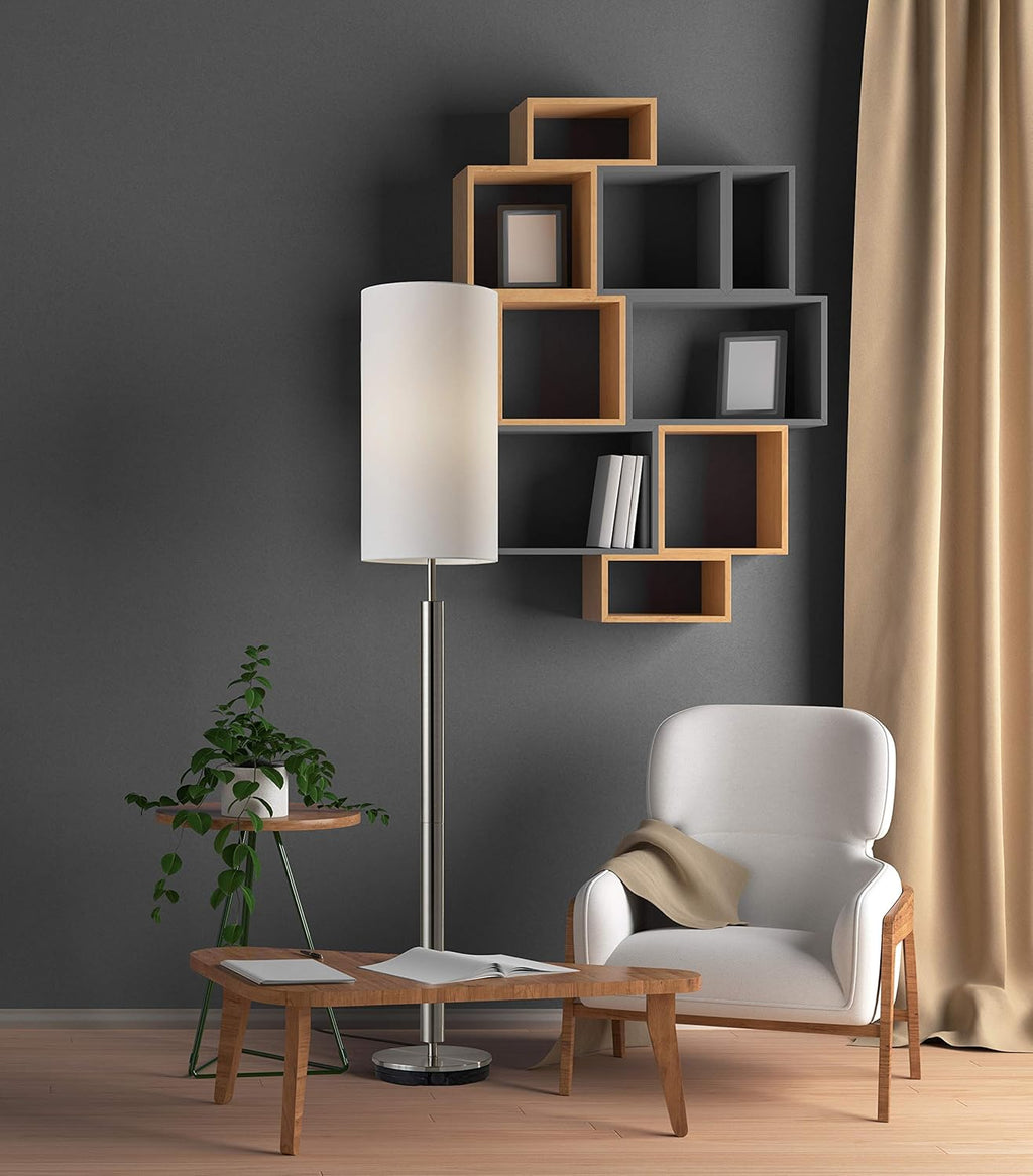Brushed Steel Finish Tall Table Lamp L337883
